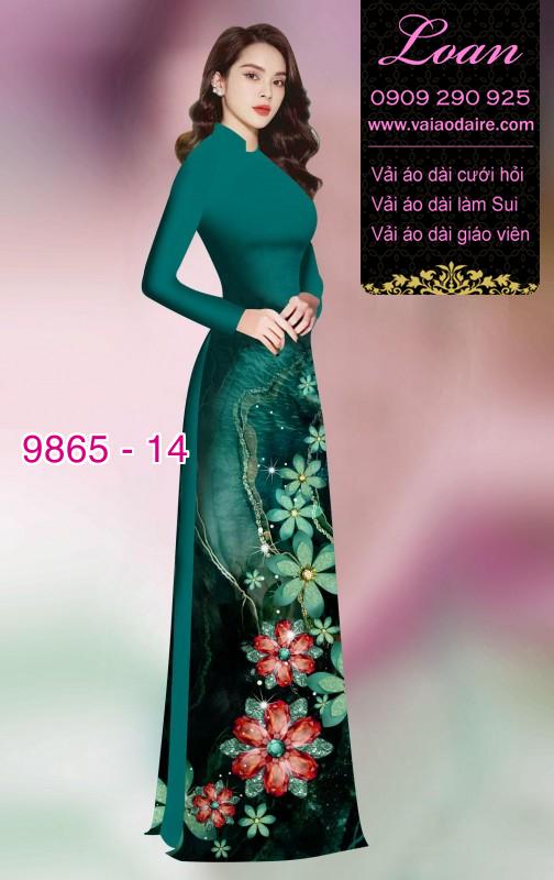 Vải áo dài hoa 3D