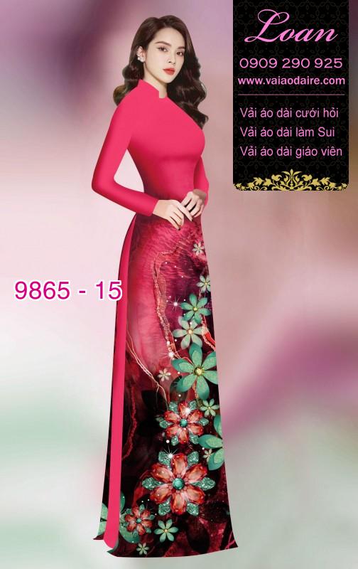 Vải áo dài hoa 3D