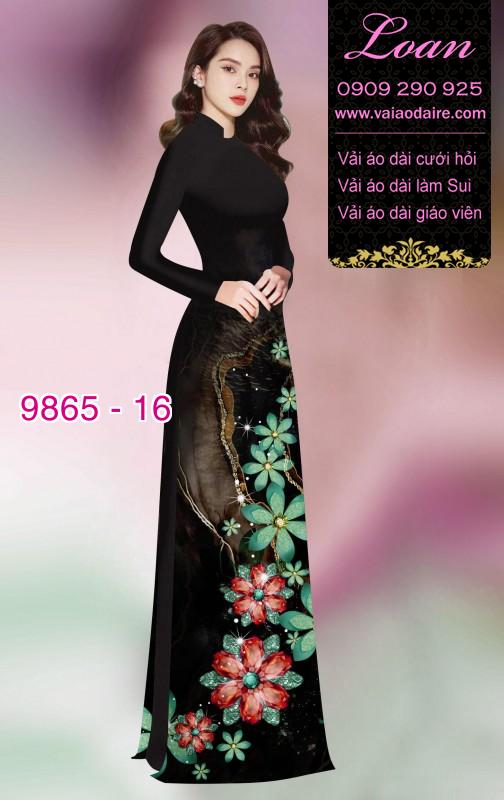 Vải áo dài hoa 3D