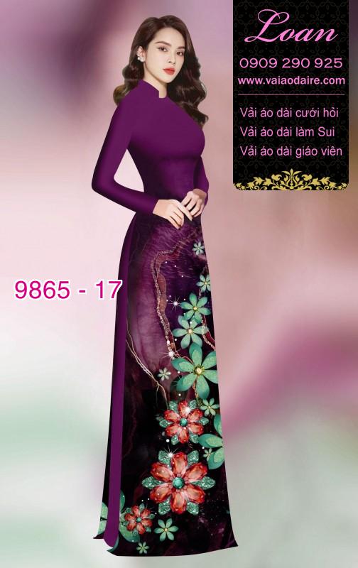 Vải áo dài hoa 3D