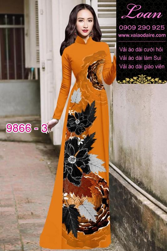 Vải áo dài hoa 3D
