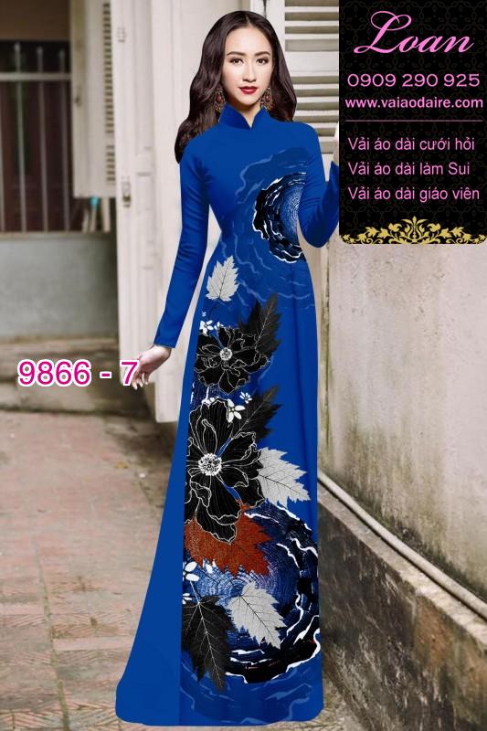 Vải áo dài hoa 3D