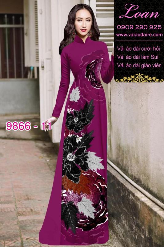 Vải áo dài hoa 3D