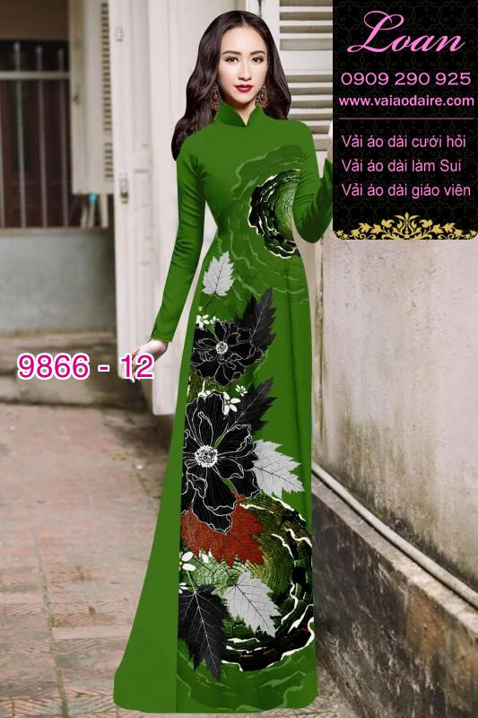 Vải áo dài hoa 3D