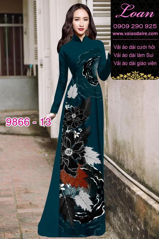 Vải áo dài hoa 3D