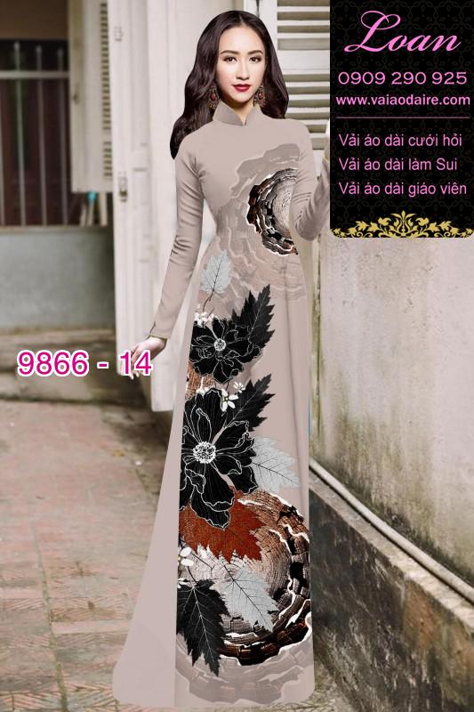 Vải áo dài hoa 3D