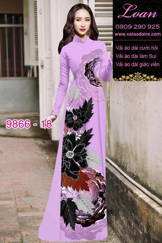 Vải áo dài hoa 3D