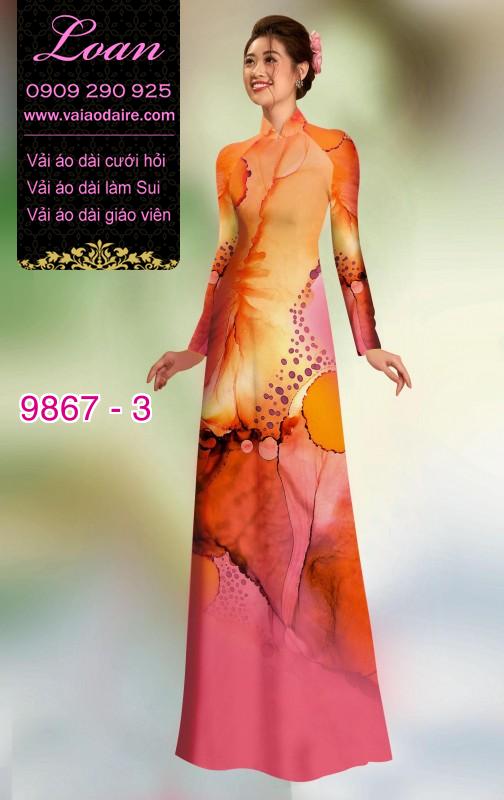 Vải áo dài hoa 3D
