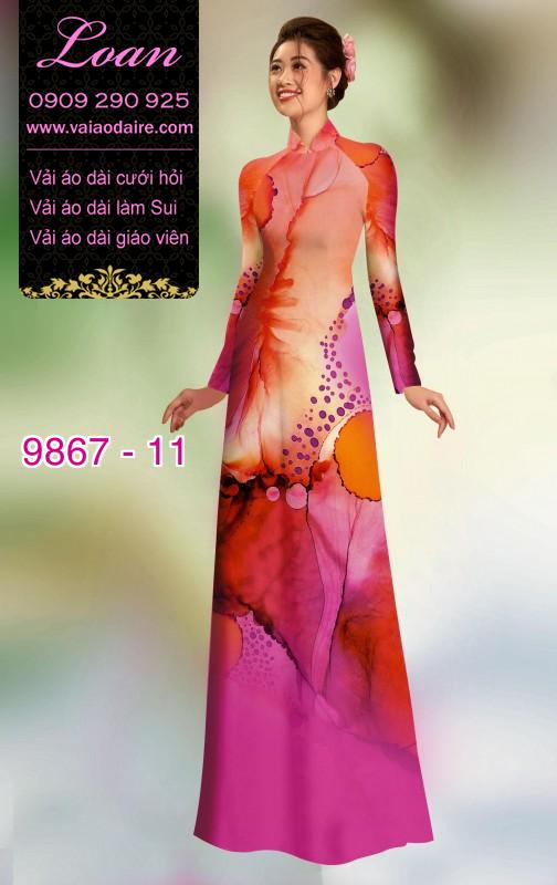 Vải áo dài hoa 3D