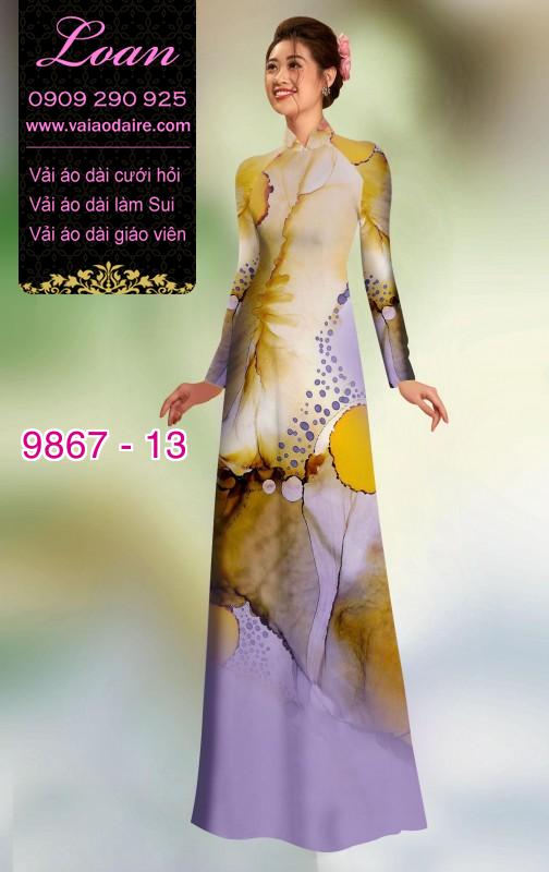 Vải áo dài hoa 3D