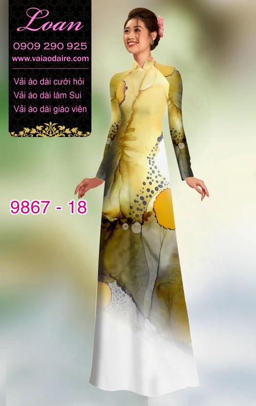 Vải áo dài hoa 3D