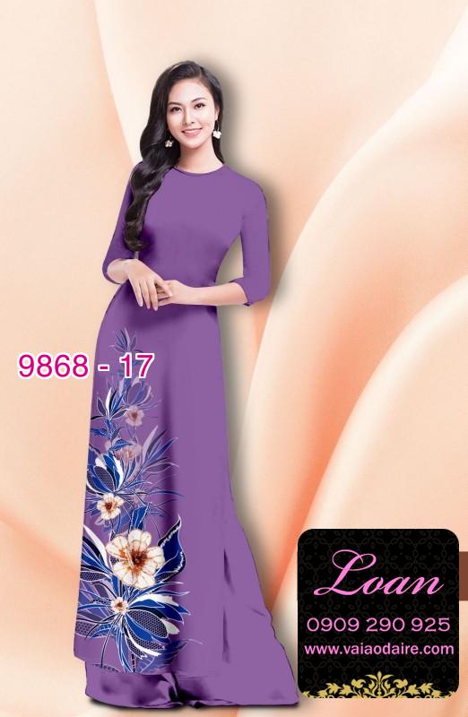 Vải áo dài hoa 3D