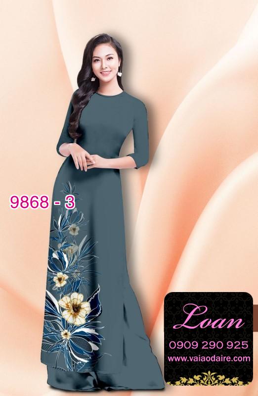 Vải áo dài hoa 3D
