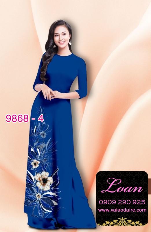 Vải áo dài hoa 3D