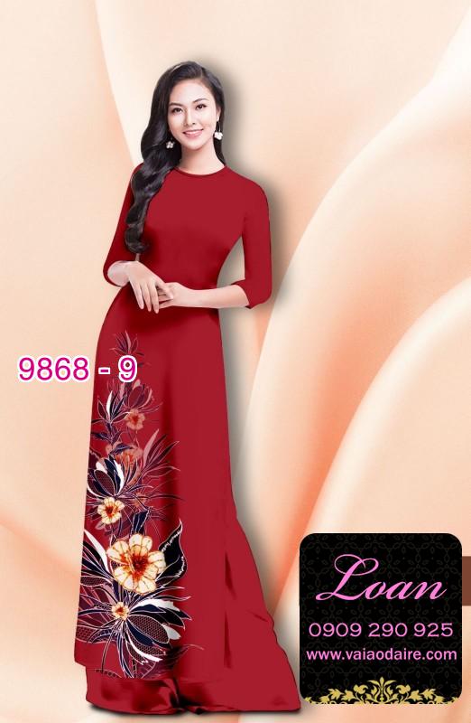 Vải áo dài hoa 3D