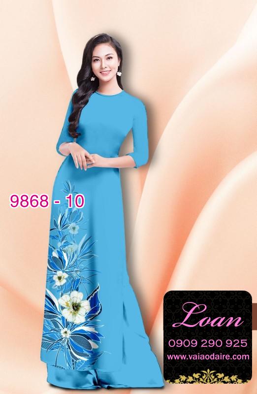 Vải áo dài hoa 3D