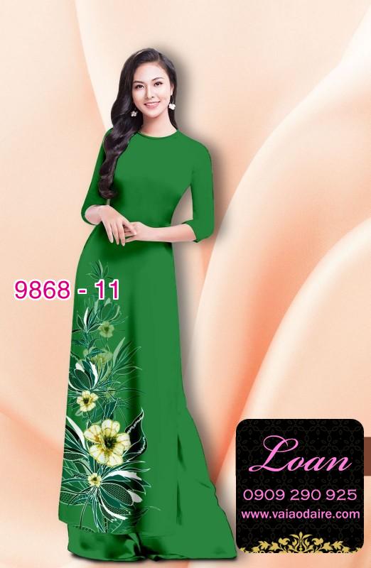 Vải áo dài hoa 3D