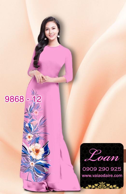 Vải áo dài hoa 3D