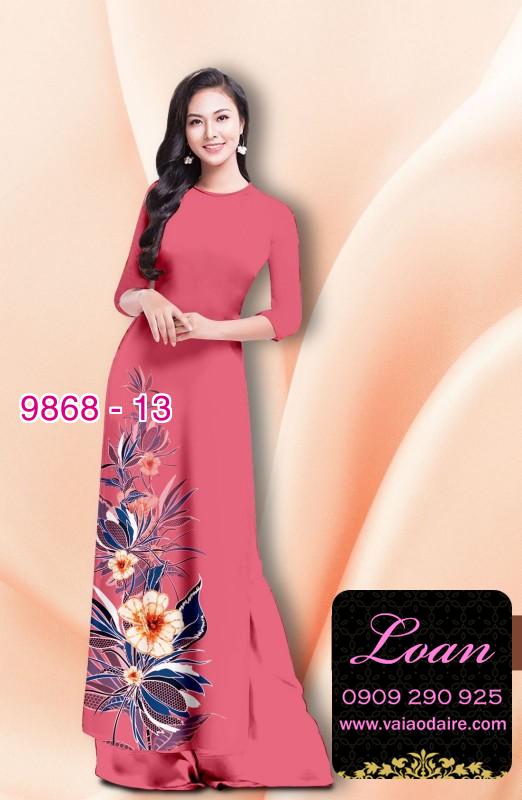 Vải áo dài hoa 3D