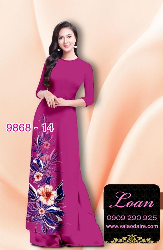 Vải áo dài hoa 3D