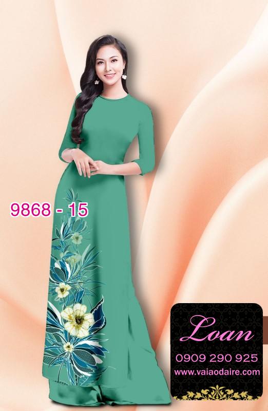 Vải áo dài hoa 3D