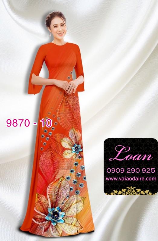 Vải áo dài hoa 3D