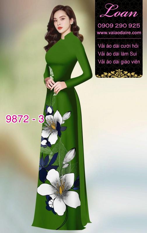 Vải áo dài hoa 3D
