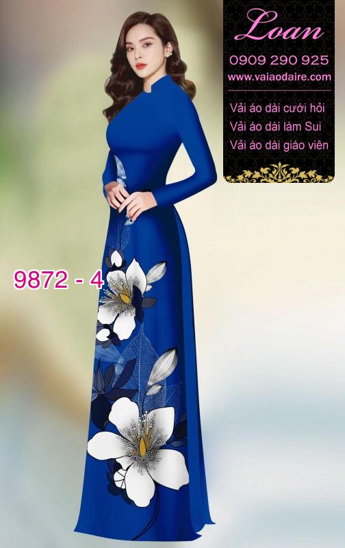 Vải áo dài hoa 3D