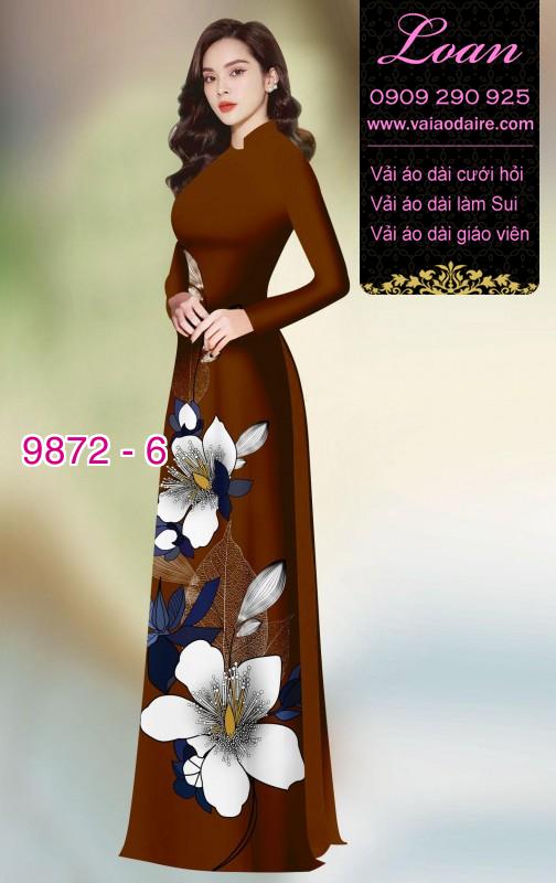Vải áo dài hoa 3D