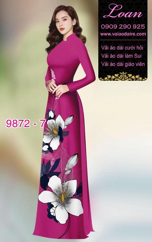 Vải áo dài hoa 3D