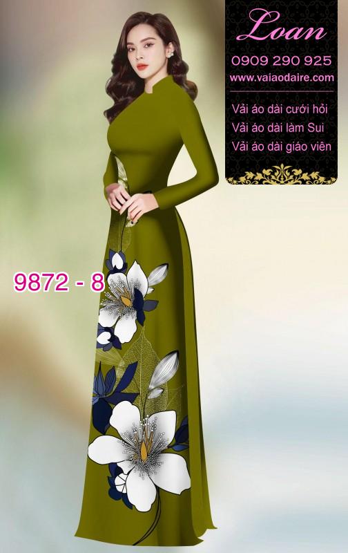 Vải áo dài hoa 3D