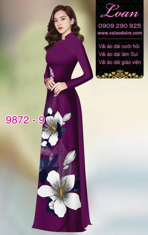 Vải áo dài hoa 3D