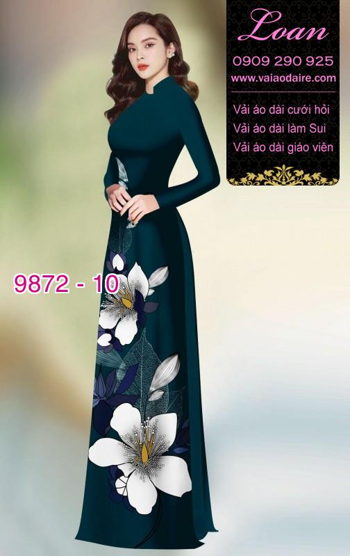 Vải áo dài hoa 3D