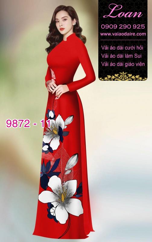 Vải áo dài hoa 3D