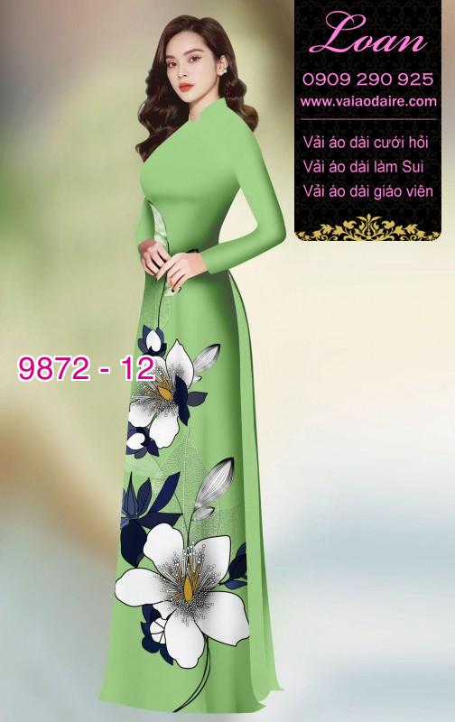 Vải áo dài hoa 3D