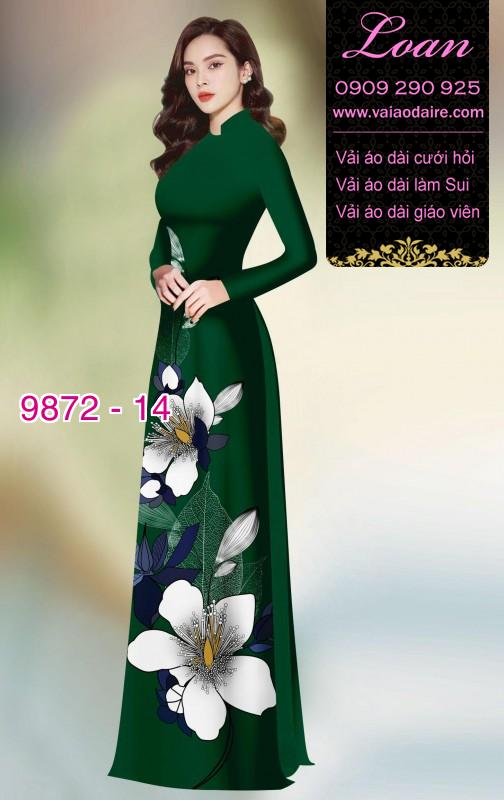 Vải áo dài hoa 3D
