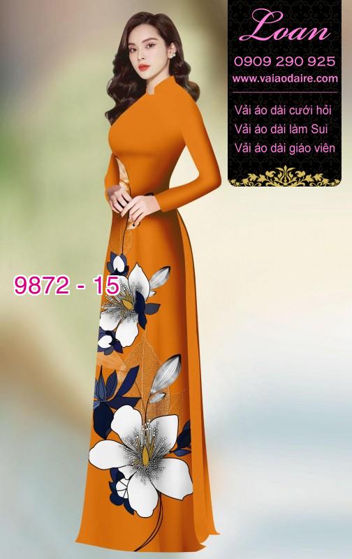 Vải áo dài hoa 3D