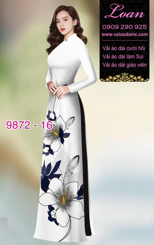 Vải áo dài hoa 3D