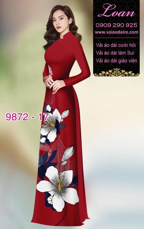 Vải áo dài hoa 3D