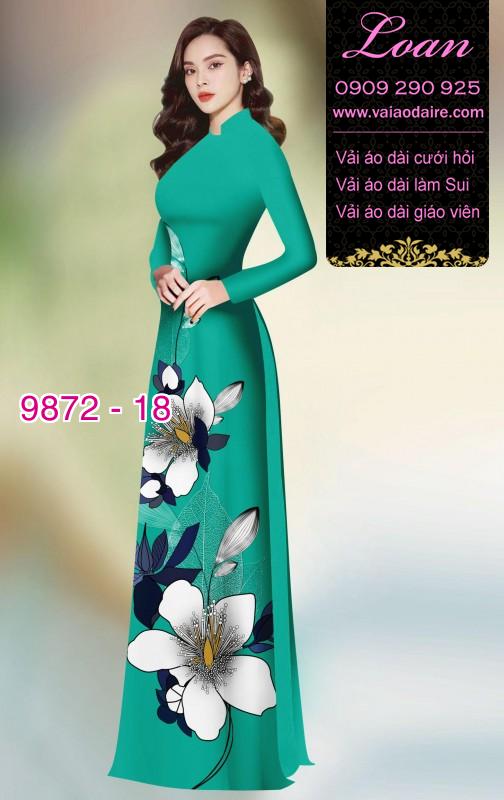 Vải áo dài hoa 3D