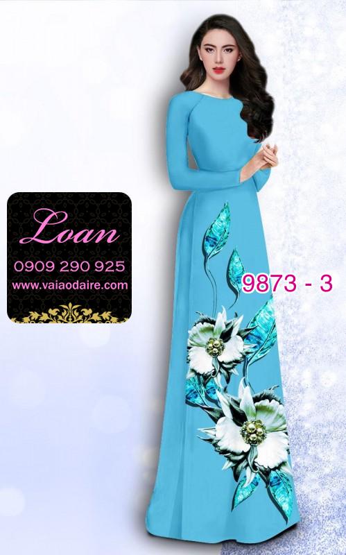 Vải áo dài hoa 3D