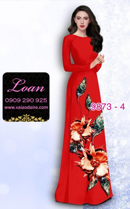 Vải áo dài hoa 3D