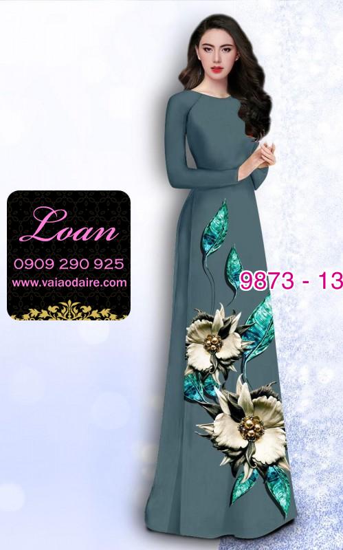 Vải áo dài hoa 3D