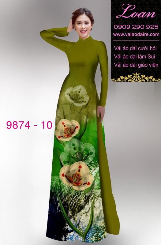 Vải áo dài hoa 3D