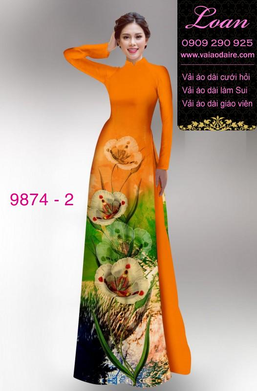 Vải áo dài hoa 3D