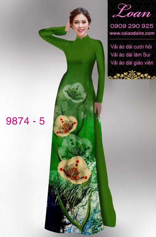 Vải áo dài hoa 3D