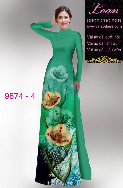 Vải áo dài hoa 3D