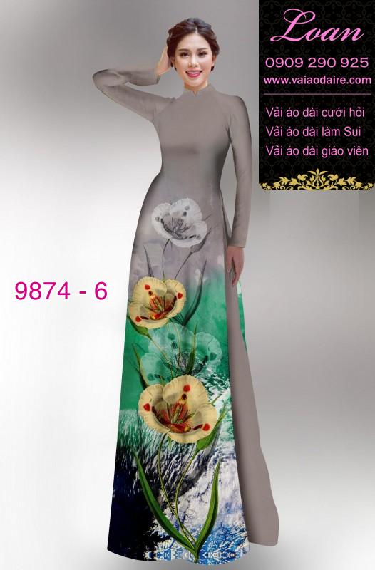 Vải áo dài hoa 3D