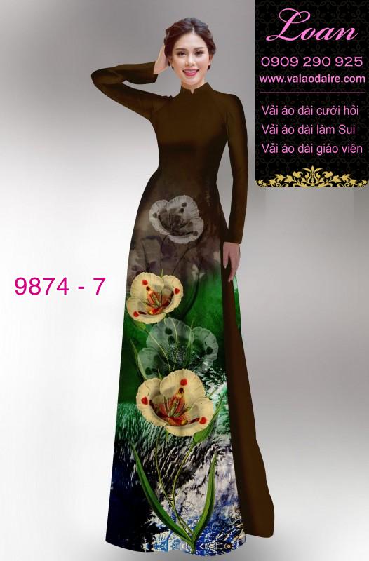 Vải áo dài hoa 3D