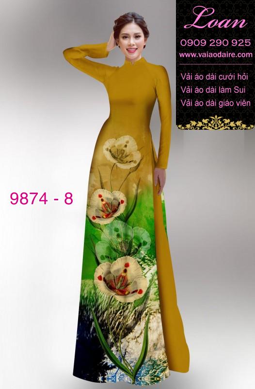 Vải áo dài hoa 3D